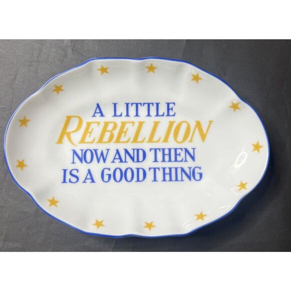 MOTTAHEDEH Patriotic Porcelain "A Little Rebellion…" Thomas Jefferson Ring‎ Tray - Picture 1 of 5